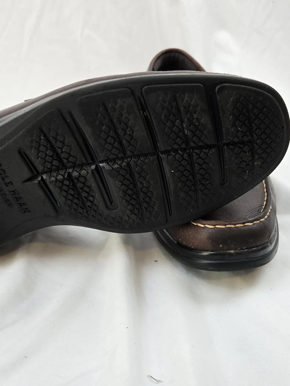 Cole Haan Grand.OS Men's Brown Leather Penny Loafers Size 13M Slip On Comfort